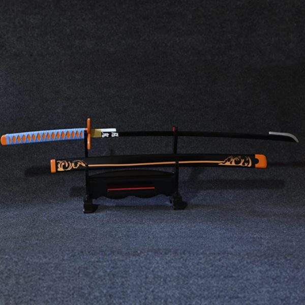 سيف كاناي كوتشو الغمد الأسود من الخشب الطبيعي - Kanae Kocho Nichirin Wood Replica Black Scabbard Flower Katana