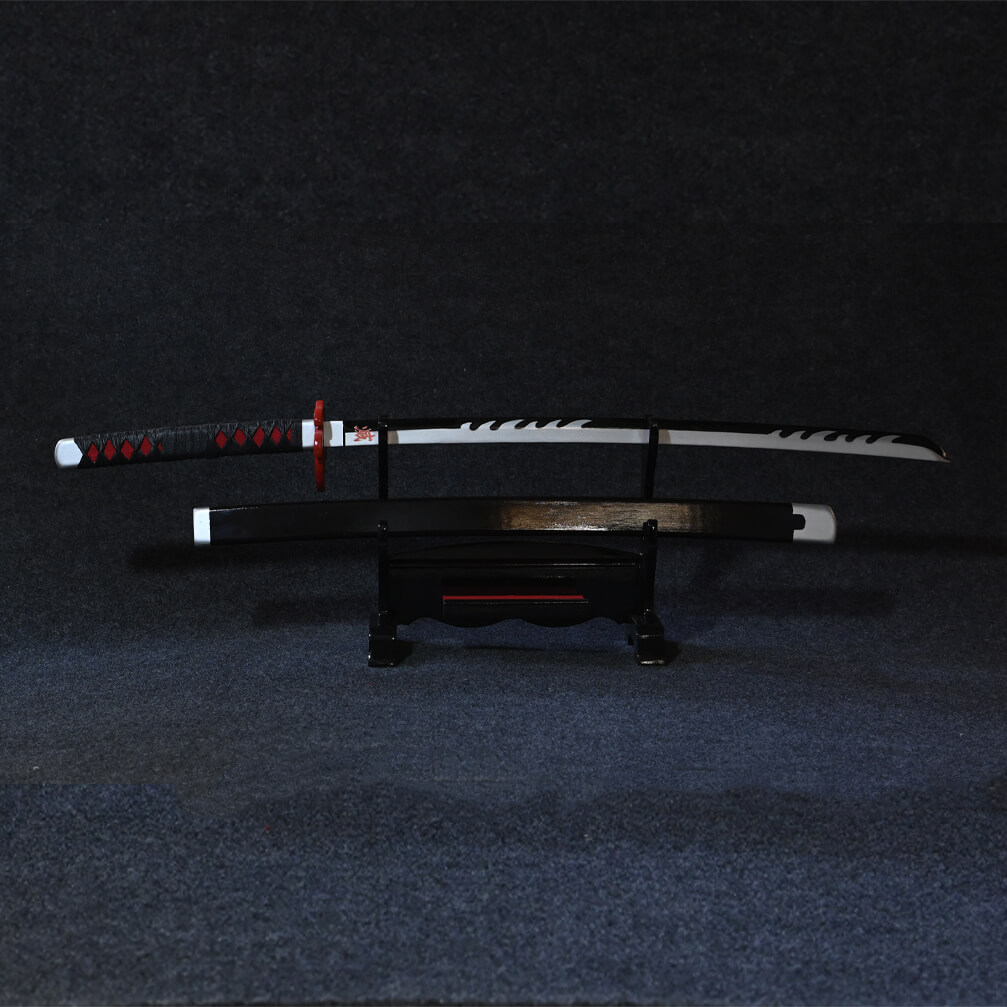 سيف تانجيرو كامادو بلهب الشمس من الخشب الطبيعي - Tanjiro Nichirin Wood Replica Sun Breathing Fire Katana