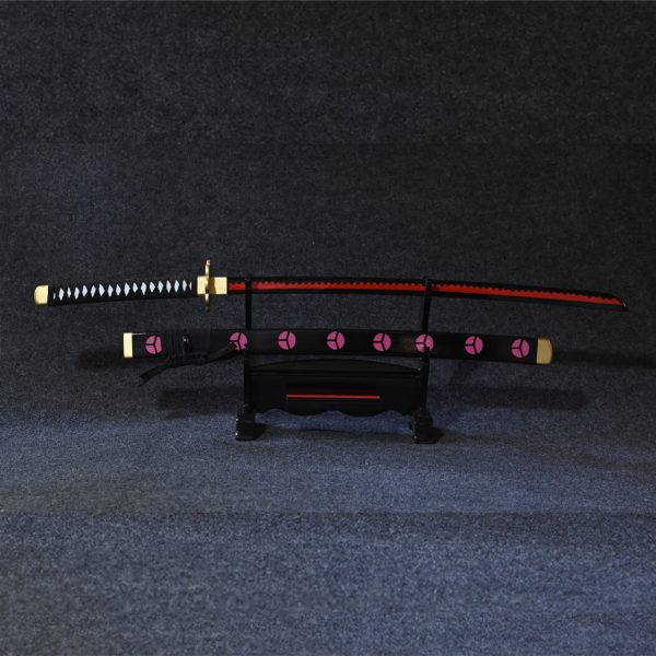 سيف شوسوي الأسود الخاص بزورو مصنوع يدوياً من الخشب الطبيعي - Shusui Wood Katana Replica Roronoa Zoro Black Blade One Piece