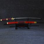 سيف سانداي كيتيتسو الأحمر الخاص بزورو مصنوع يدوياً من الخشب الطبيعي - Sandai Kitetsu Wood Katana Replica Roronoa Zoro Cursed Blade