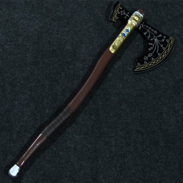 فأس ليفياثان الخاص بكراتوس مصنوع يدوياً من الخشب الطبيعي - Leviathan Axe Kratos Natural Wood Handmade Replica God of War Decor