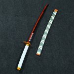 Ultimate Rengoku Nichirin Wood Masterpiece: #1 Legendary Flame Breathing Blade - Stunning Exquisite Decor - Image 2