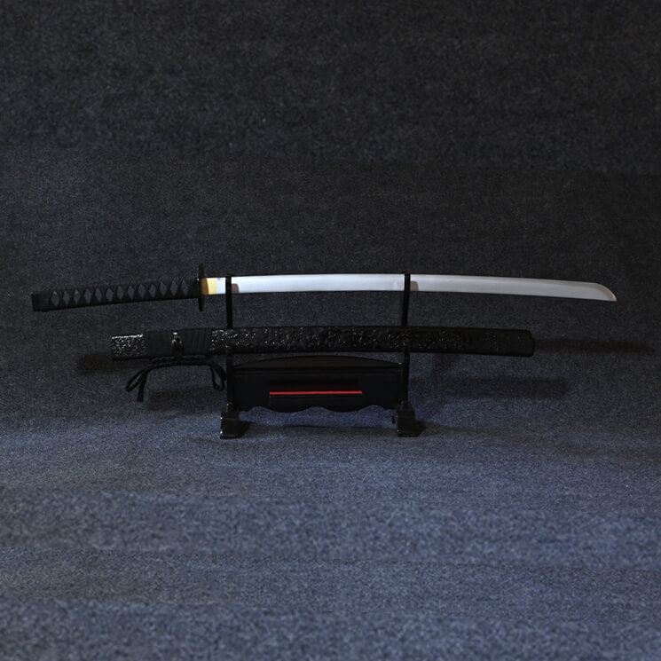 rt سيف كاتانا خشب طبيعي باللون الأسود المطفي - Black Shadow Wooden Katana Handmade Samurai Sword Decor