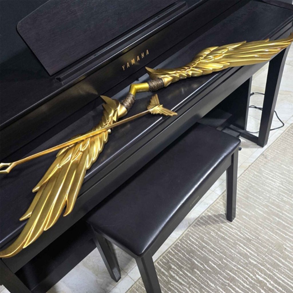 Pedjet golden wooden bow replica from Beyond Grief game by Tafra Games