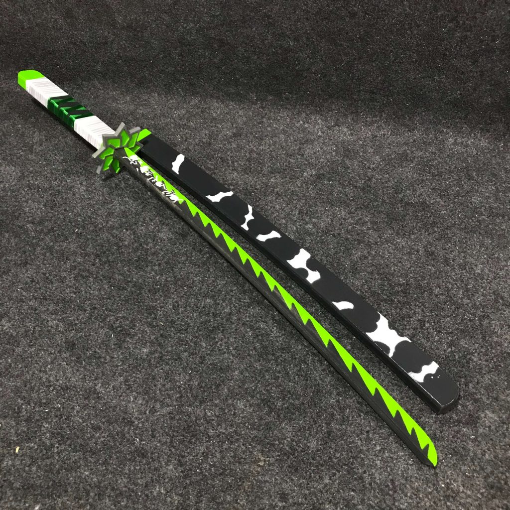 Sanemi Shinazugawa 90cm budget low cost engineered MDF wood katana replica from Demon Slayer