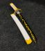 55cm Zenitsu Agatsuma wooden tanto mini katana with white blade and yellow lightning bolt pattern, Demon Slayer replica.